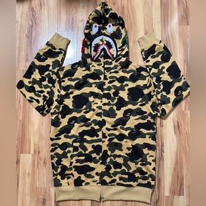 BAPE A Bathing Ape Shark Full Zip Hoodie Camo – 2XL Fits L – New w/ Imperfection